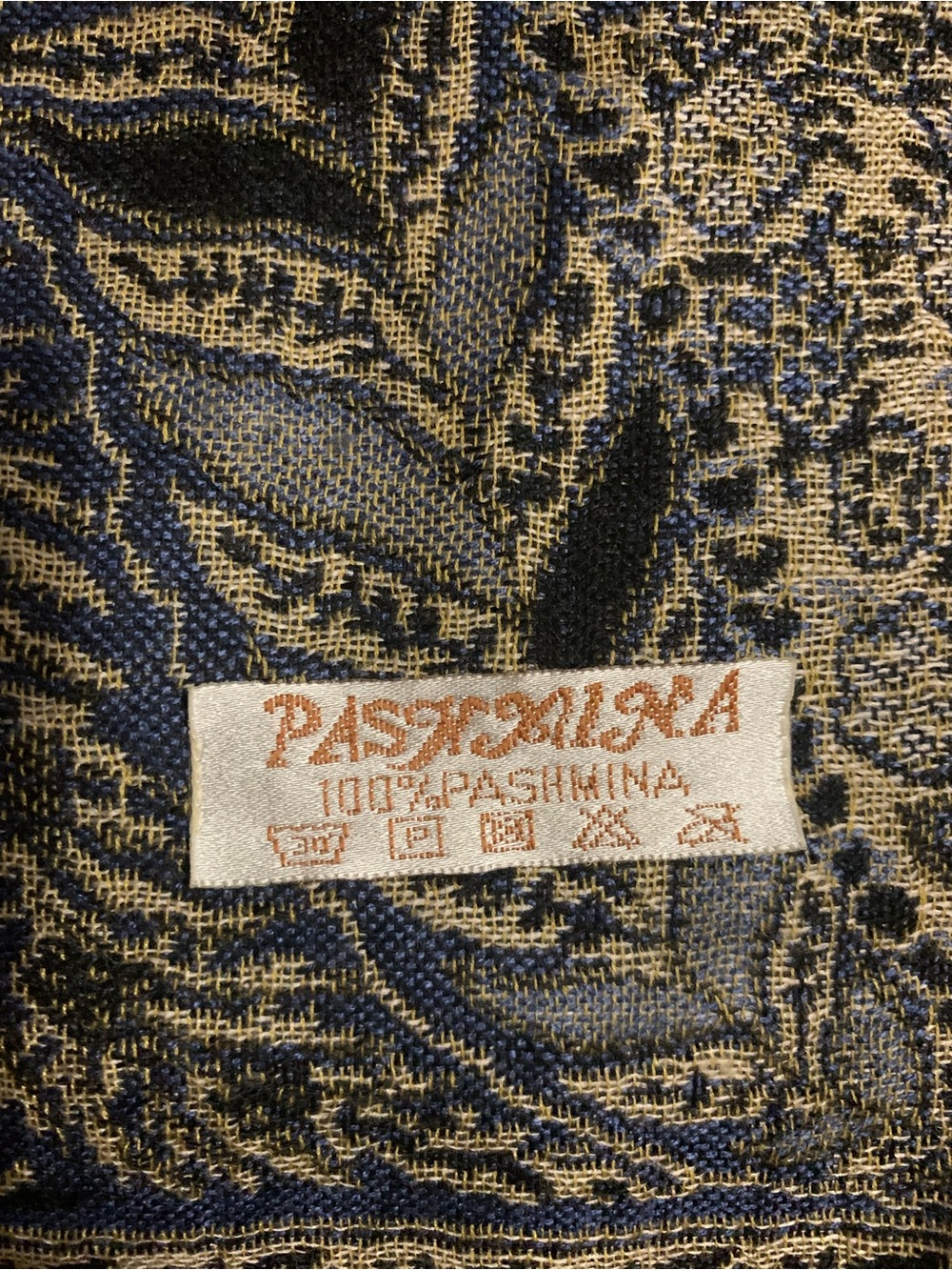 Blue Paisley Pashmina Shawl with Fringe - Unbranded - Picture 3 of 3